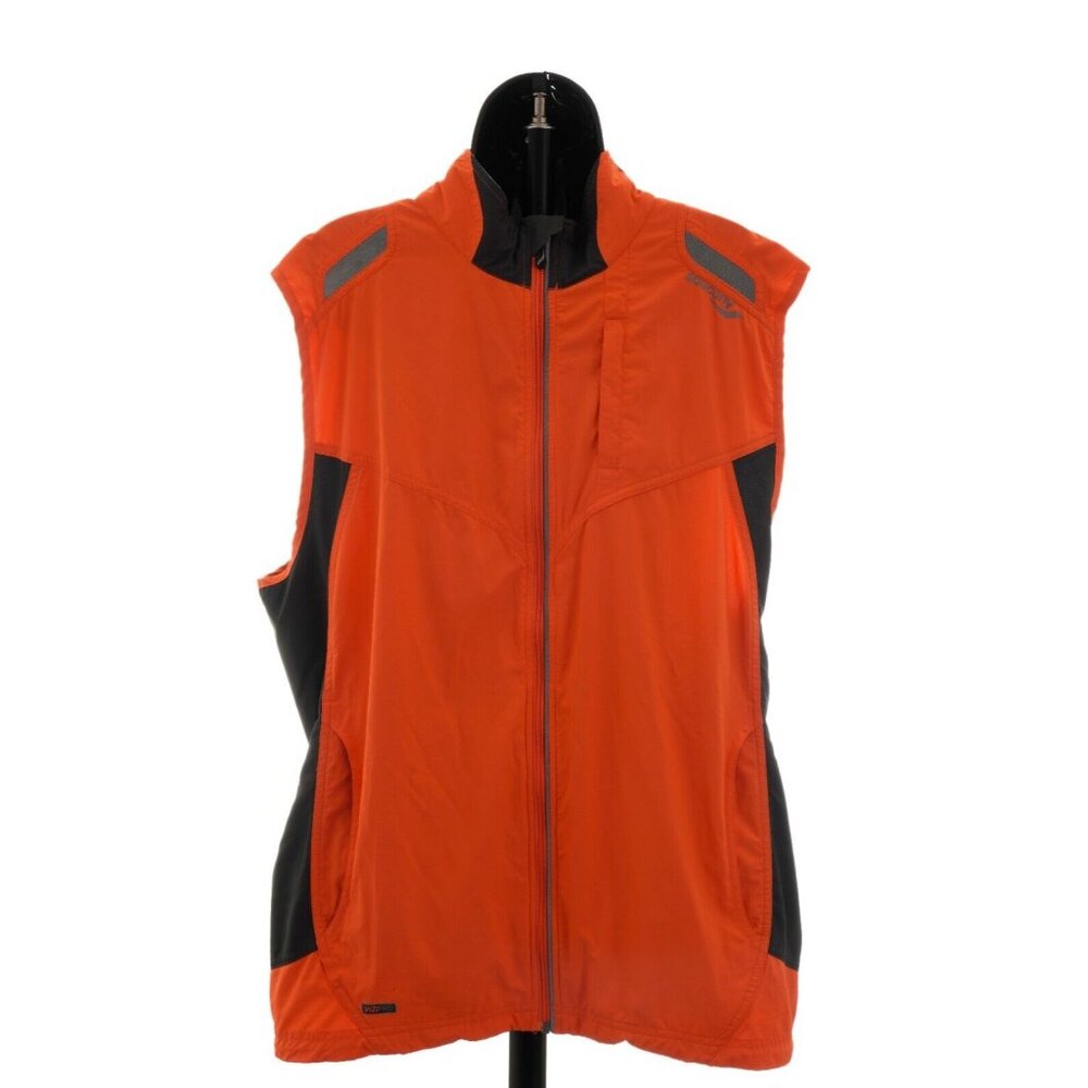 Saucony Vizipro Florescent Orange Running Vest Men's Sz XL - Picture 1 of 9